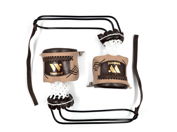 Комплект луз с выкатом RU-M2, скоба - латунь (лен, бежевая кожа, комбинированная) плетенка с логотипом