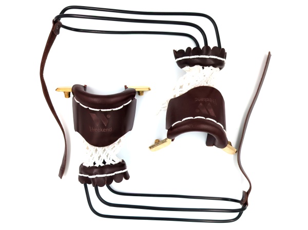 Комплект луз с выкатом RU-M3, скоба - латунь (лен, коричневая кожа)